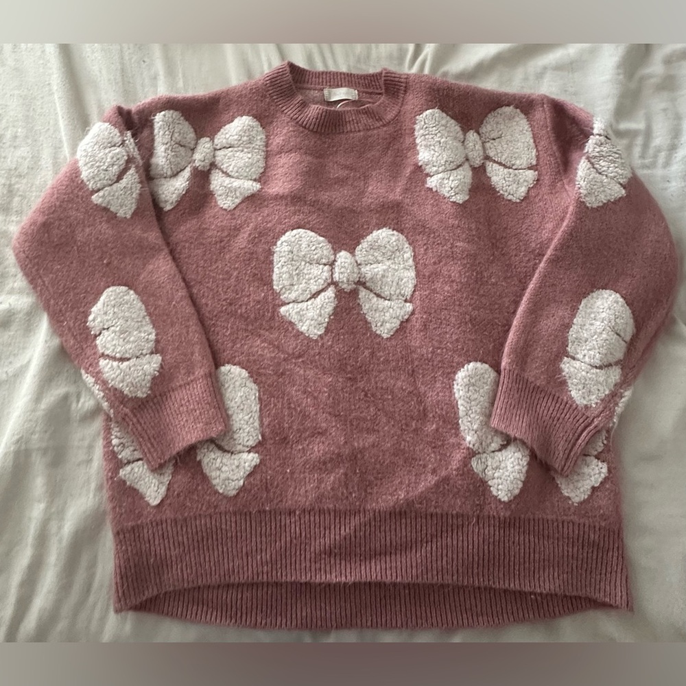Altar’d State Pink Bow Sweater size L